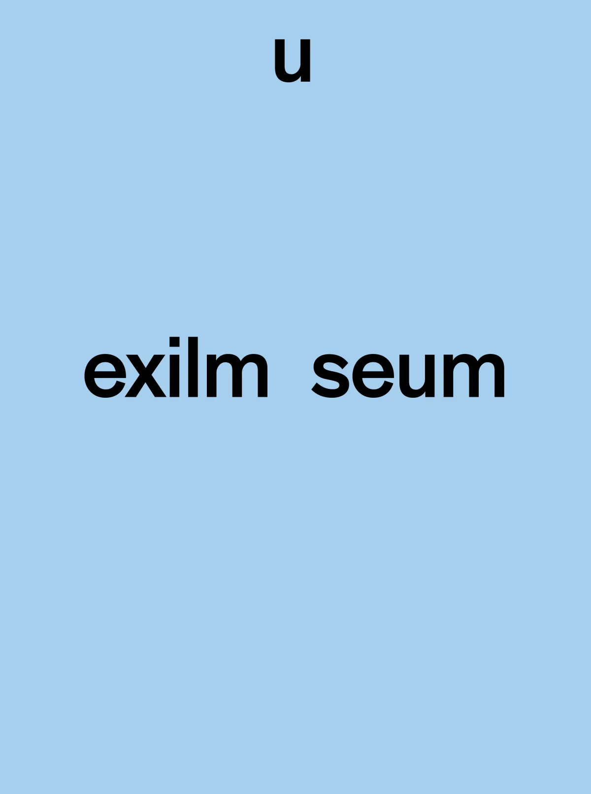 Black Exilmuseum wordmark on pale blue, with the letter u positioned far above the remaining letters.